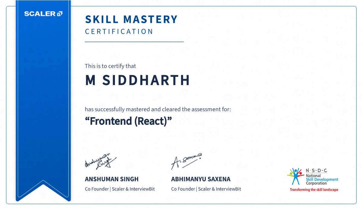 React Certificate